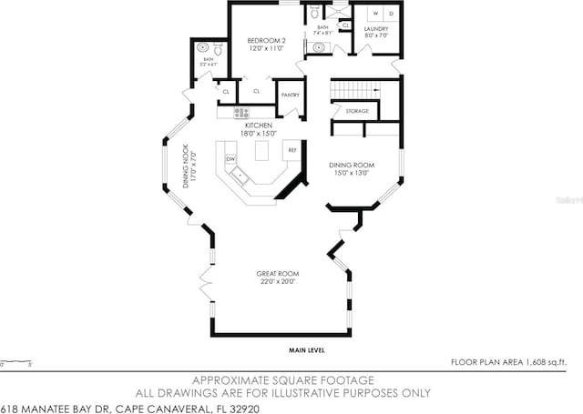 618 Manatee Bay Dr, Cape Canaveral, FL 32920 - view of room layout