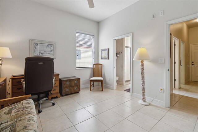 618 Manatee Bay Dr, Cape Canaveral, FL 32920 - office space featuring ceiling fan and light tile patterned floors