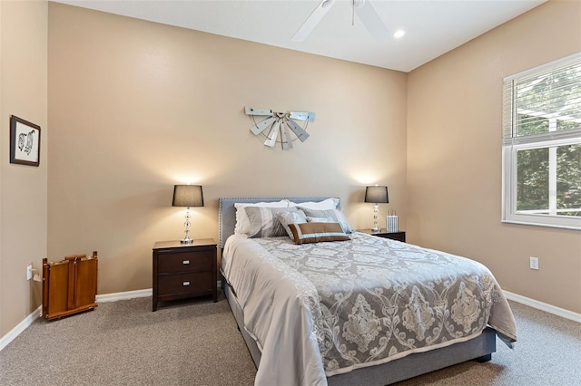 1907 Sir Lancelot Cir, Saint Cloud, FL 34772 - bedroom with carpet floors, baseboards, and ceiling fan
