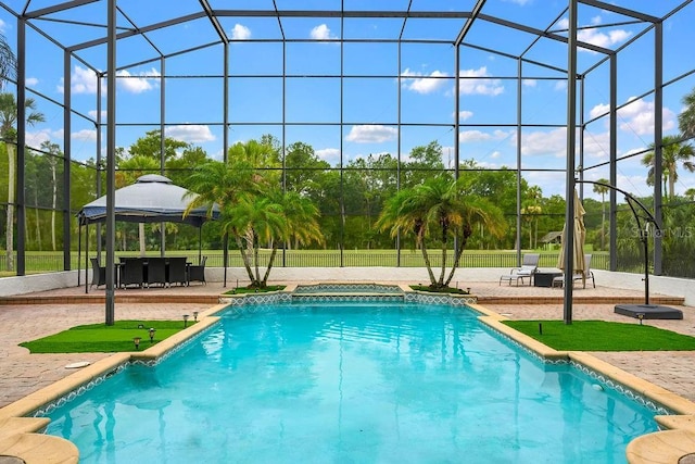 2357 Alaqua Dr, Longwood, FL 32779 - outdoor pool with a gazebo, a patio, and a lanai
