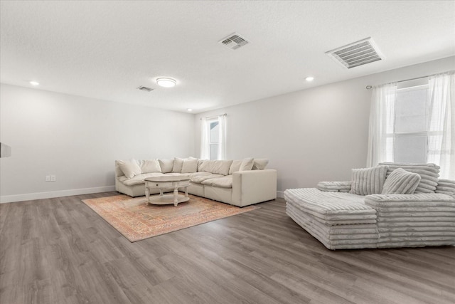 2340 Standing Rock Cir, Oakland, FL 34787 - living room featuring wood finished floors, baseboards, recessed lighting, and a textured ceiling