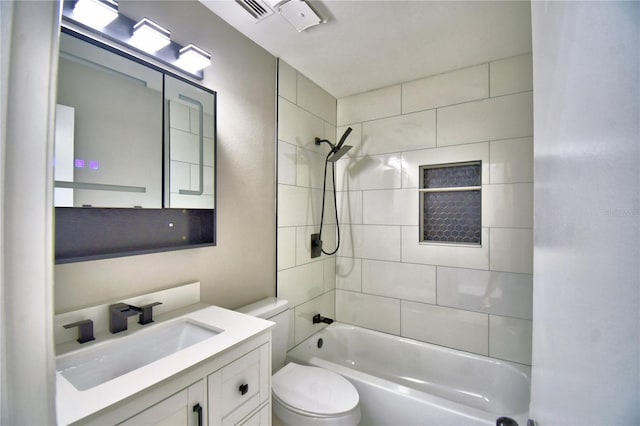 7504 Willow Wisp Dr E, Lakeland, FL 33810 - bathroom featuring bathtub / shower combination, toilet, and vanity