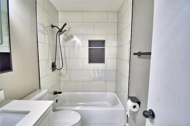 7504 Willow Wisp Dr E, Lakeland, FL 33810 - full bathroom featuring toilet, shower / bathtub combination, and vanity