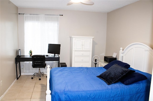 4364 White Pine Ave Unit 3, Orlando, FL 32811 - bedroom with light tile patterned floors, an office area, ceiling fan, and baseboards