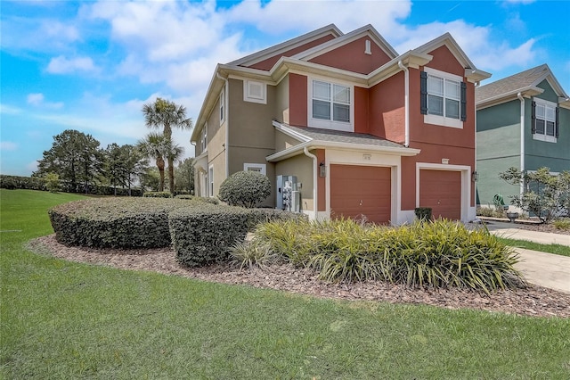 4178 SW 43rd Cir, Ocala, FL 34474 - view of front of property featuring stucco siding, an attached garage, a front yard, and driveway