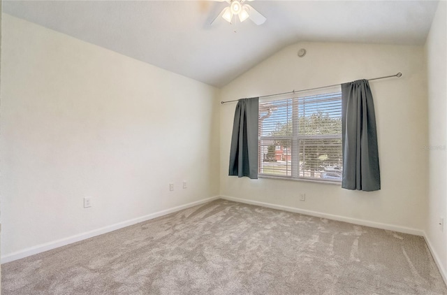 4178 SW 43rd Cir, Ocala, FL 34474 - carpeted empty room with ceiling fan, lofted ceiling, and baseboards