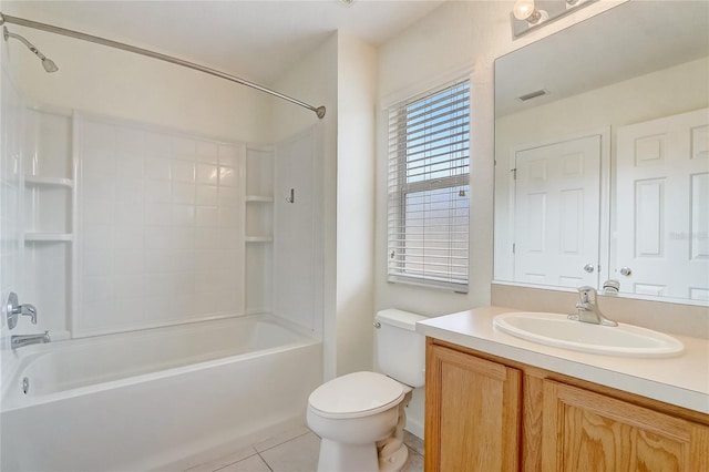 4178 SW 43rd Cir, Ocala, FL 34474 - full bath with toilet, vanity, bathtub / shower combination, and tile patterned floors