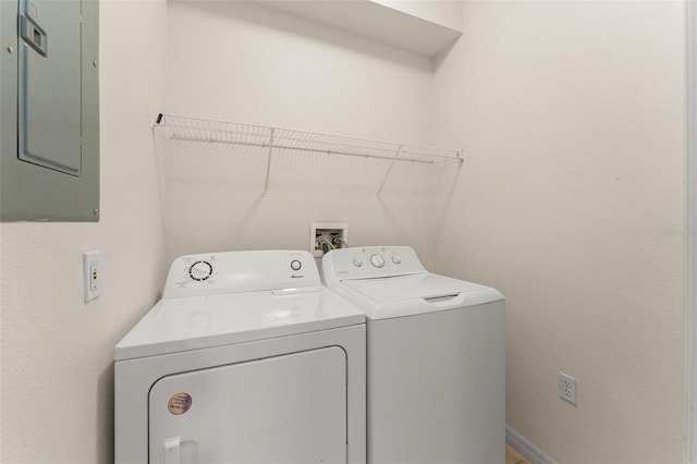 214 Monroe Cir, Davenport, FL 33896 - washroom with electric panel and washer and dryer