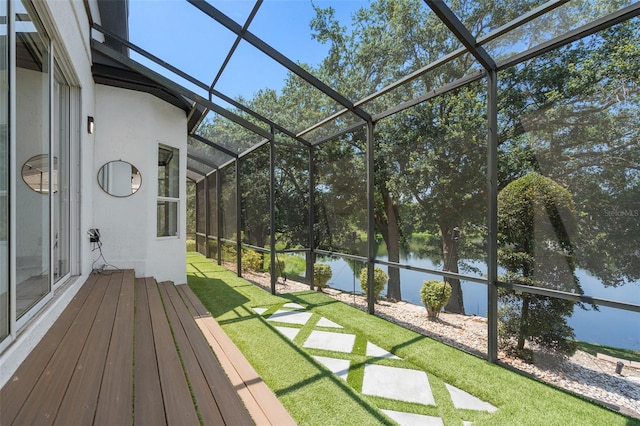 8131 Vineland Oaks Blvd, Orlando, FL 32835 - unfurnished sunroom with a water view