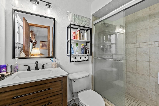 310 E Gulley Ave, Oakland, FL 34760 - full bathroom with vanity, toilet, and a stall shower