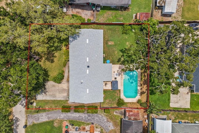 310 E Gulley Ave, Oakland, FL 34760 - aerial view of property's location featuring property parcel outlined and a pool area