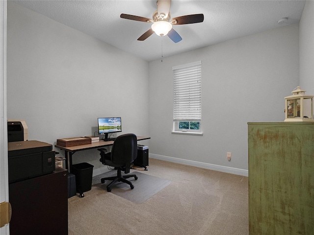 8818 Bismarck Palm Dr, Winter Garden, FL 34787 - office area with carpet flooring, a ceiling fan, and baseboards