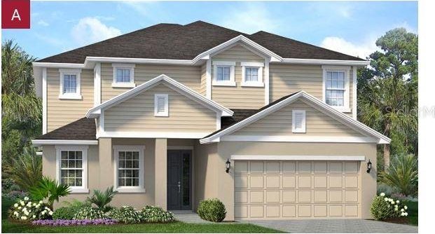 2261 Sirena Ln, Mount Dora, FL 32757 - view of front of property with driveway, a garage, and stucco siding