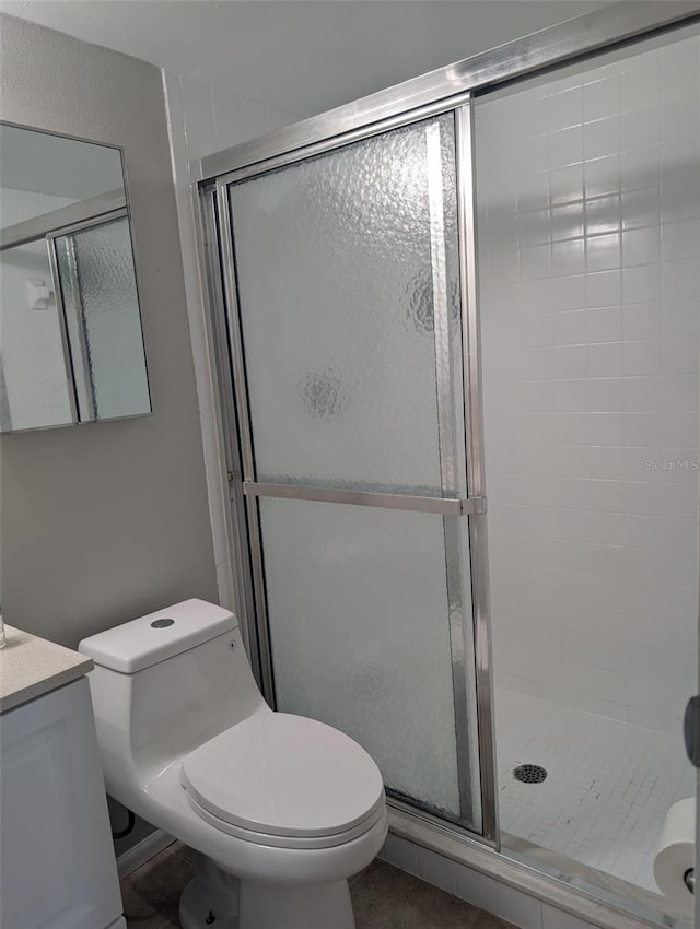 1051 S Highland St Unit 5E, Mount Dora, FL 32757 - bathroom with vanity and a shower stall