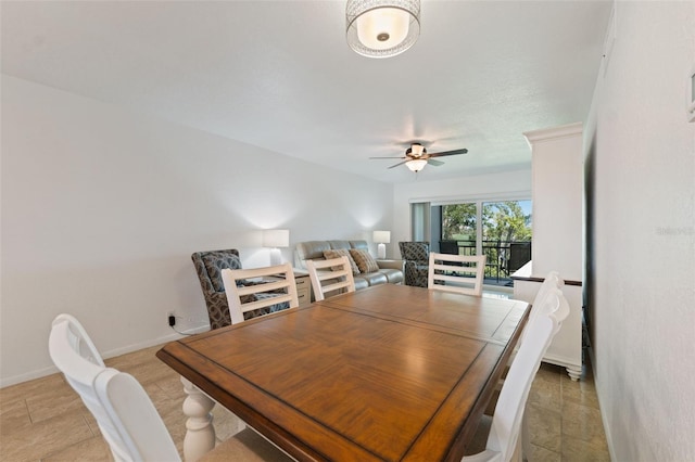 6210 Sun Blvd Unit 206, Saint Petersburg, FL 33715 - dining room featuring ceiling fan and baseboards