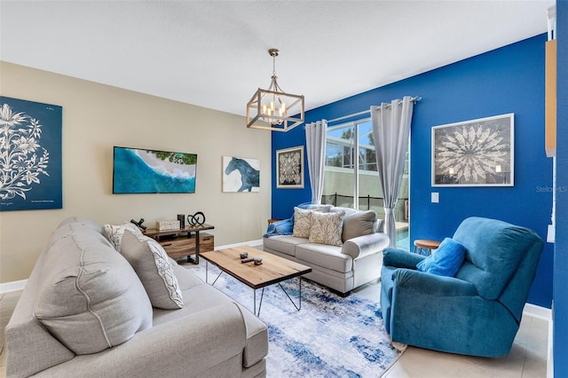 424 Ocean Course Ave, Davenport, FL 33896 - living room with a chandelier and baseboards