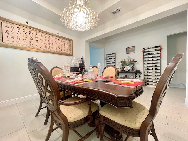 16611 Toccoa Row, Winter Garden, FL 34787 - dining space with a chandelier and light tile patterned floors