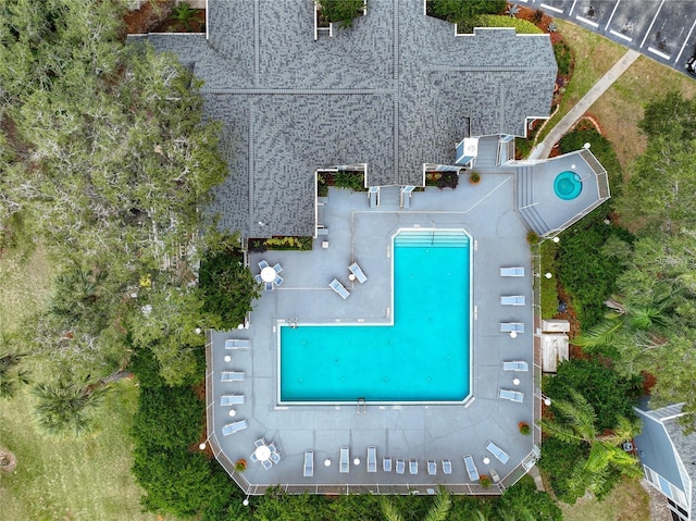 2533 Grassy Point Dr Unit 215, Lake Mary, FL 32746 - view from above of property featuring a pool