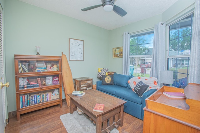 4545 Southfield Ave, Orlando, FL 32812 - living room with wood finished floors and a ceiling fan