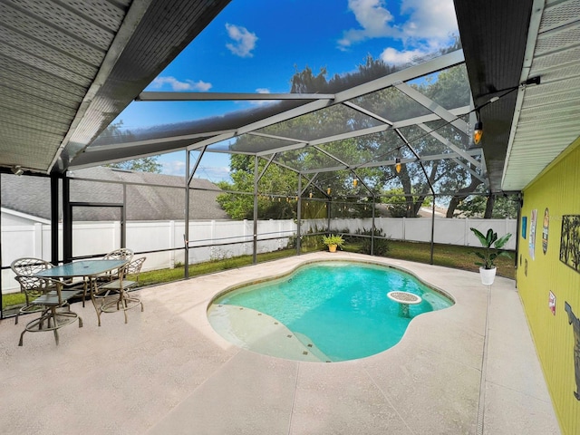 328 E Minnehaha Ave, Clermont, FL 34711 - view of swimming pool with a patio area, a fenced backyard, and glass enclosure
