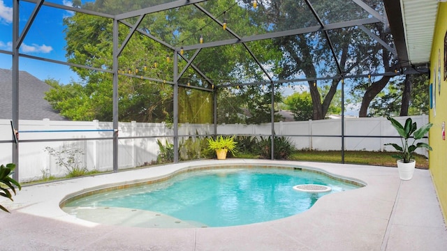 328 E Minnehaha Ave, Clermont, FL 34711 - view of pool featuring a patio, a fenced backyard, and glass enclosure
