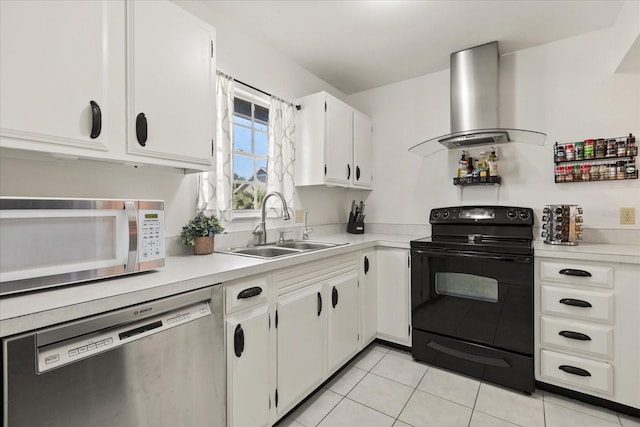 1126 Villa Ln Unit 91, Apopka, FL 32712 - kitchen with stainless steel dishwasher, black / electric stove, white microwave, extractor fan, and light countertops