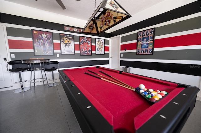 9014 Stinger Dr, Davenport, FL 33896 - recreation room featuring billiards table and a ceiling fan
