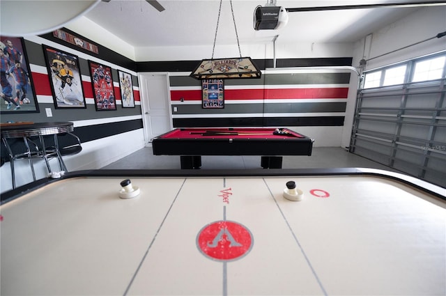 9014 Stinger Dr, Davenport, FL 33896 - game room featuring billiards and a garage