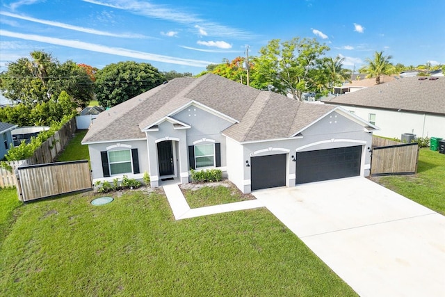 652 SW Mccoy Ave, Port St Lucie, FL 34953 - ranch-style home featuring a garage, roof with shingles, stucco siding, and concrete driveway