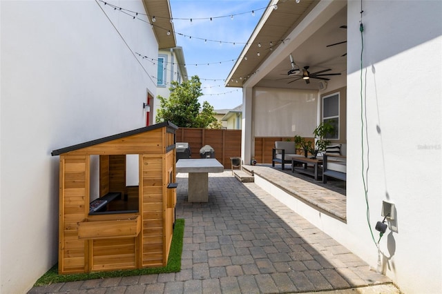 13334 Beebe Aly, Orlando, FL 32827 - view of patio / terrace featuring a ceiling fan