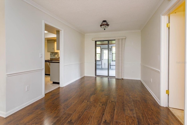 4739 Indian Gap Dr, Orlando, FL 32812 - unfurnished room featuring wood finished floors, ornamental molding, a textured ceiling, and baseboards