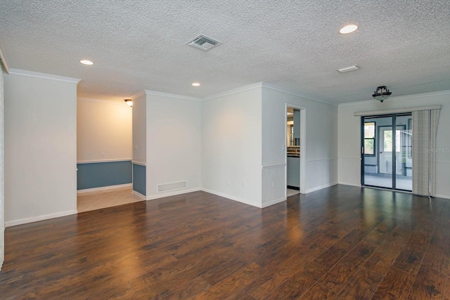 4739 Indian Gap Dr, Orlando, FL 32812 - spare room featuring wood finished floors, a textured ceiling, recessed lighting, crown molding, and baseboards