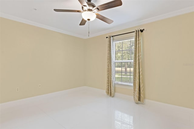 5467 Vineland Rd Unit 6110, Orlando, FL 32811 - empty room with crown molding and ceiling fan