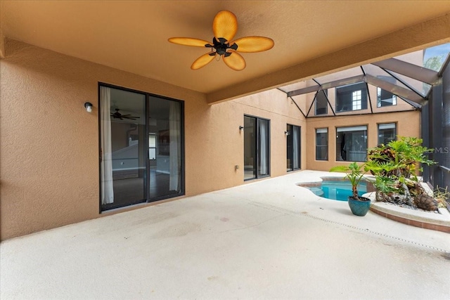2753 Glenridge Cir, Merritt Island, FL 32953 - view of patio / terrace featuring ceiling fan and an outdoor pool