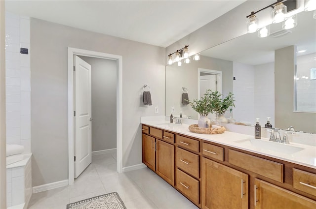2335 Green Symphony Pl, Oviedo, FL 32765 - full bath with double vanity and tile patterned floors