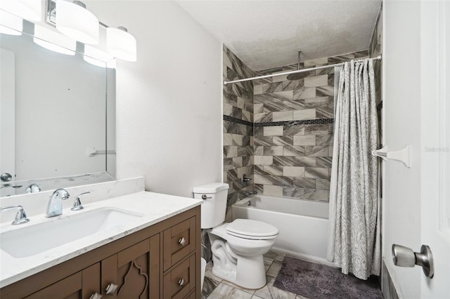6663 NW 60th St, Ocala, FL 34482 - full bath featuring vanity, toilet, a combined bath / shower with rainfall shower, and a textured ceiling