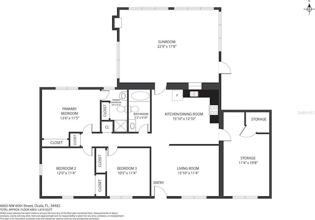 6663 NW 60th St, Ocala, FL 34482 - home floor plan