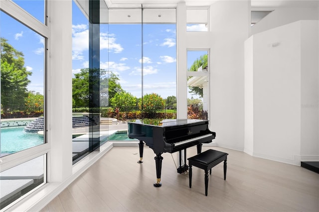 9138 Great Heron Cir, Orlando, FL 32836 - living area featuring plenty of natural light, wood finished floors, and expansive windows