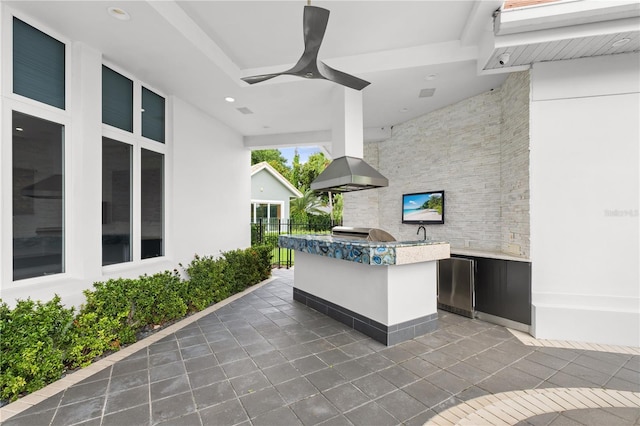 9138 Great Heron Cir, Orlando, FL 32836 - view of patio with area for grilling and a ceiling fan