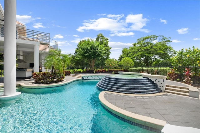9138 Great Heron Cir, Orlando, FL 32836 - view of pool featuring an outdoor hot tub, area for grilling, and a patio area