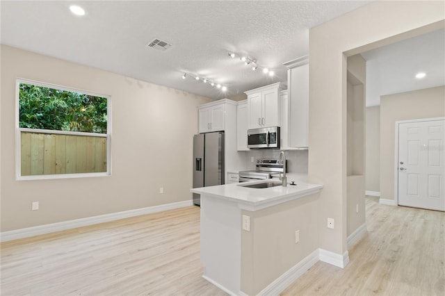 3672 Rollin O Ln, Apopka, FL 32703 - kitchen with stainless steel appliances, light wood-style floors, light countertops, a sink, and recessed lighting