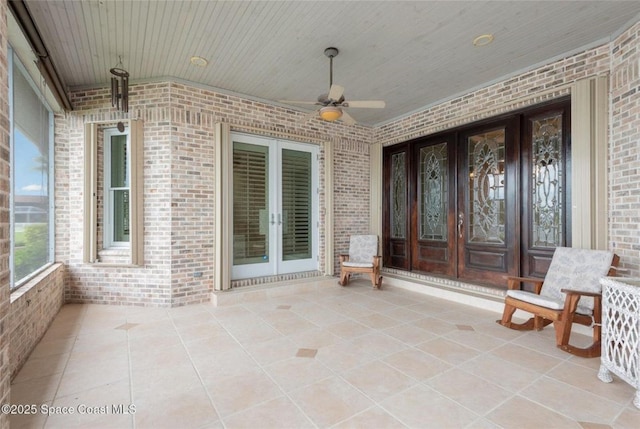 1175 Tuckaway Dr, Rockledge, FL 32955 - view of patio / terrace with french doors and ceiling fan