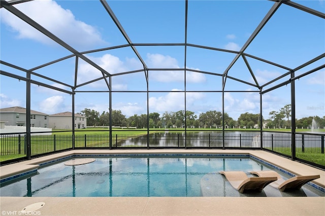 2659 Magpie Way, Sanford, FL 32773 - view of swimming pool with a water view and glass enclosure