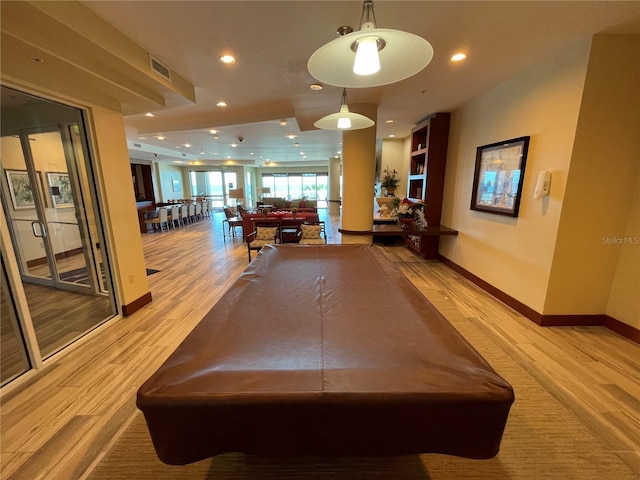 1925 S Atlantic Ave Unit 411, Daytona Beach, FL 32118 - game room featuring light wood-style flooring, baseboards, and recessed lighting