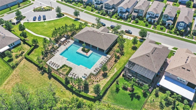 16013 Tollington Aly, Winter Garden, FL 34787 - aerial perspective of suburban area with a pool