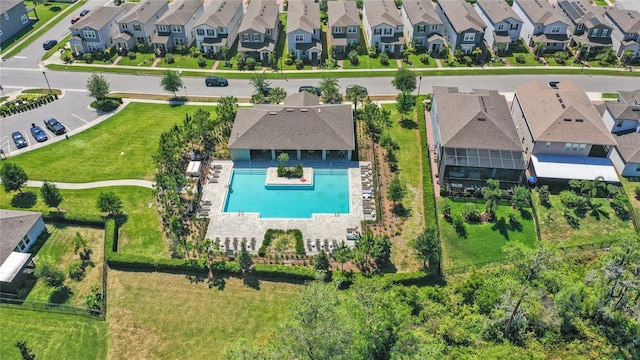 16013 Tollington Aly, Winter Garden, FL 34787 - aerial perspective of suburban area featuring a pool area