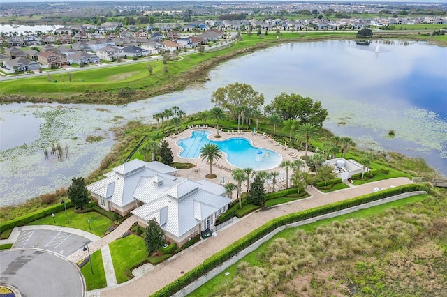 15477 Blackbead St, Winter Garden, FL 34787 - aerial perspective of suburban area featuring a large body of water and a pool