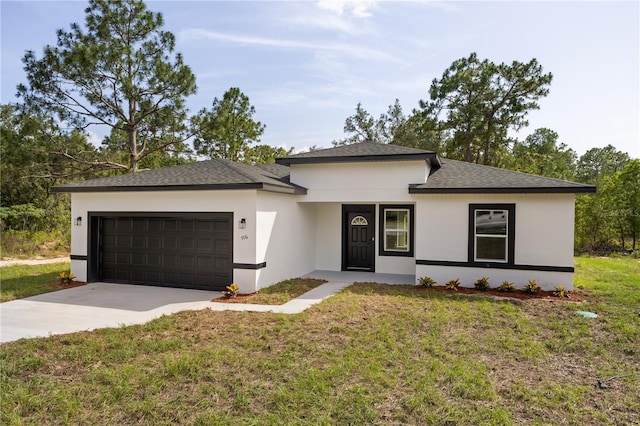 706 Marion Oaks Mnr, Ocala, FL 34473 - prairie-style home with a garage, concrete driveway, roof with shingles, and stucco siding