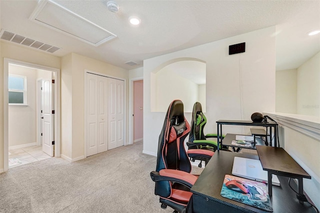 998 Sorrel St NW, Palm Bay, FL 32907 - office with attic access, carpet, baseboards, and recessed lighting