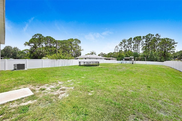998 Sorrel St NW, Palm Bay, FL 32907 - fenced backyard featuring central AC unit